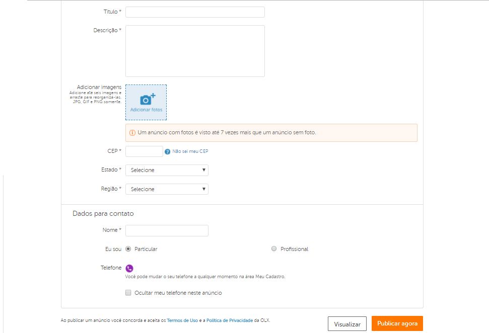 Como se cadastrar na OLX
